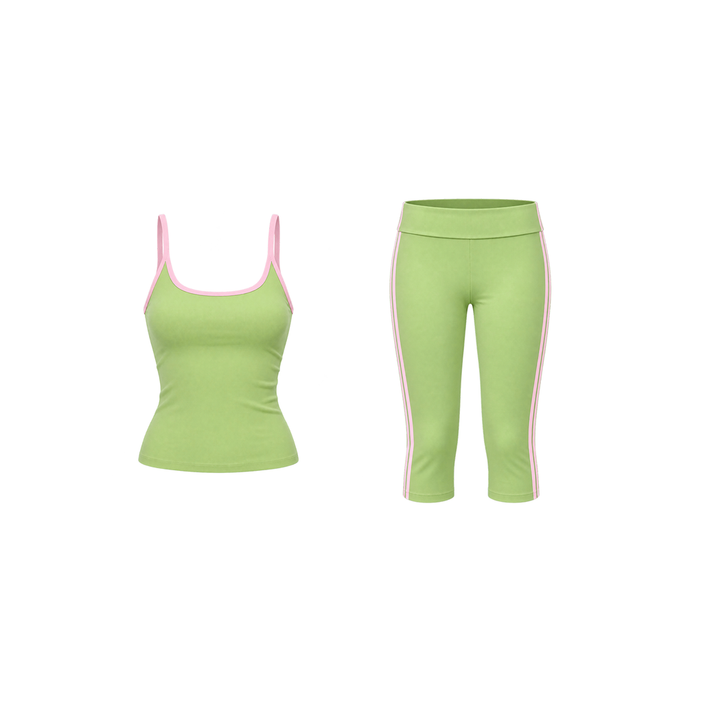 Side-Stripe Foldover Capris